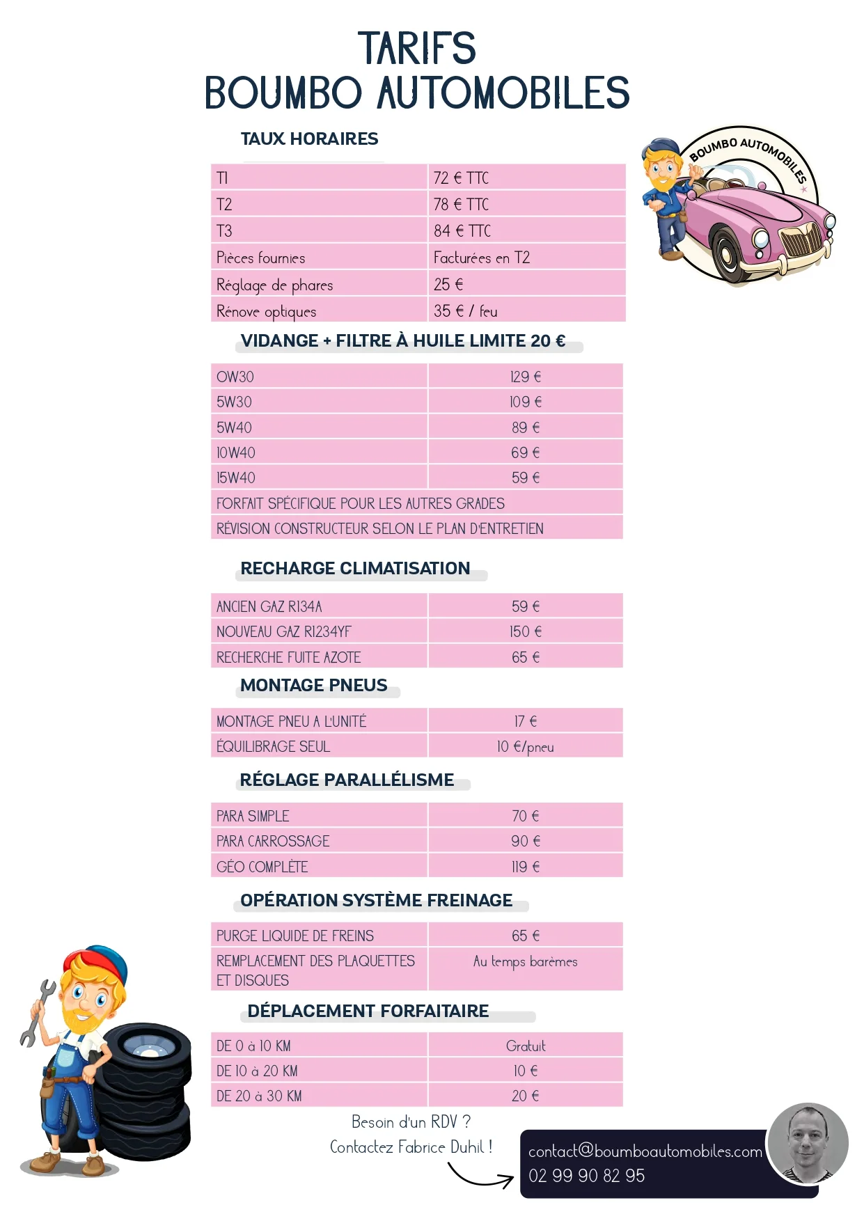 Grille tarifaire boumbo